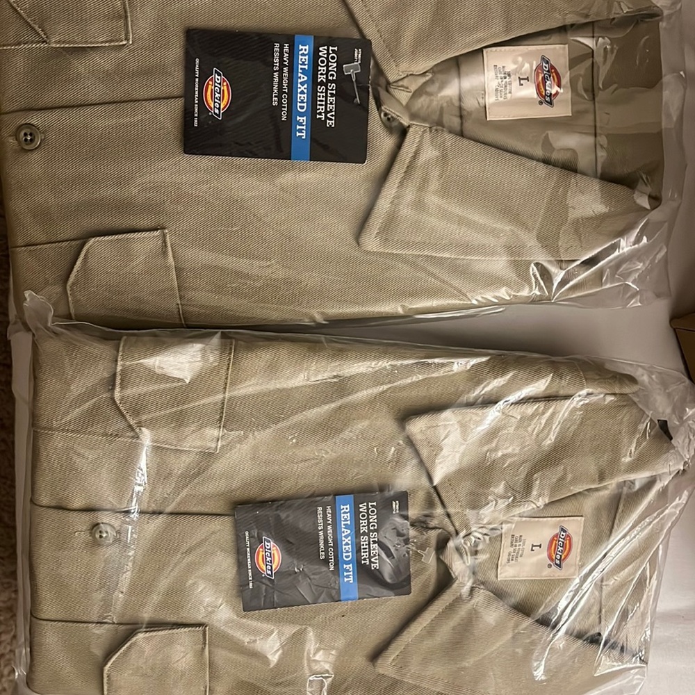 2 Long sleeve dickies work shirts new in packaging